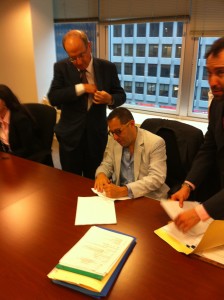 Signing the contract